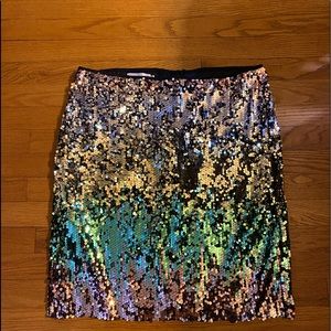 AKA pink and green Sequin Skirt